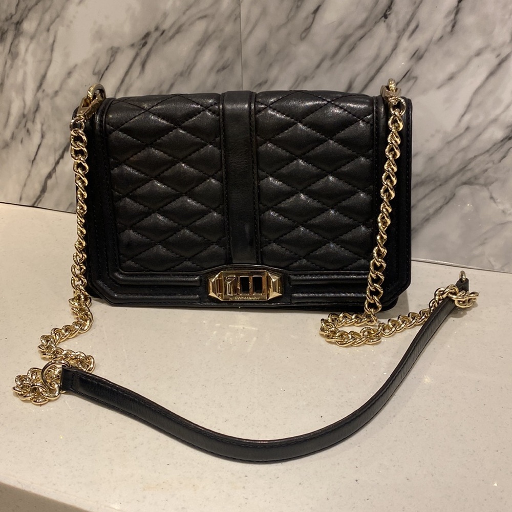 Elegant Rebecca minkoff Black crossbody Quilted Chain Bag - Picture 6 of 8